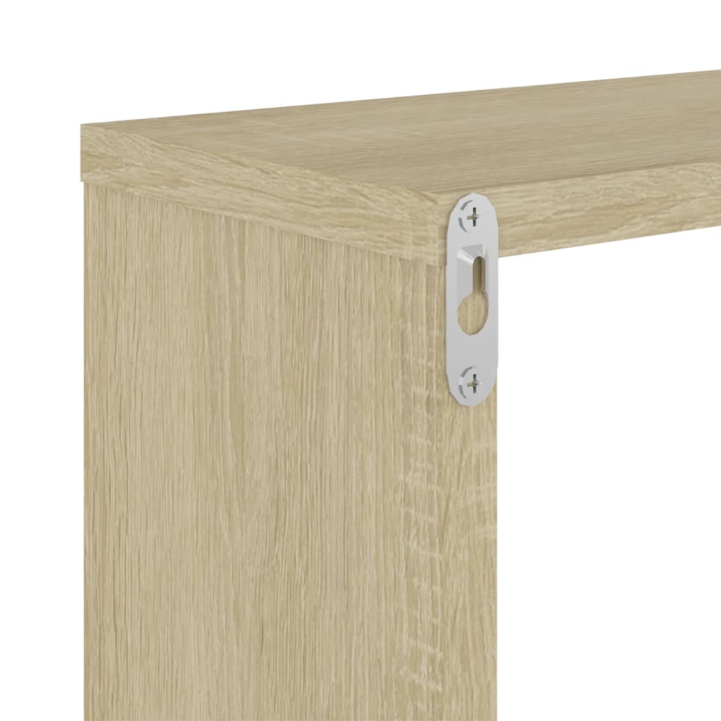 Wandregale 2 Stk. Weiß & Sonoma-Eiche 50x15x50cm Holzwerkstoff