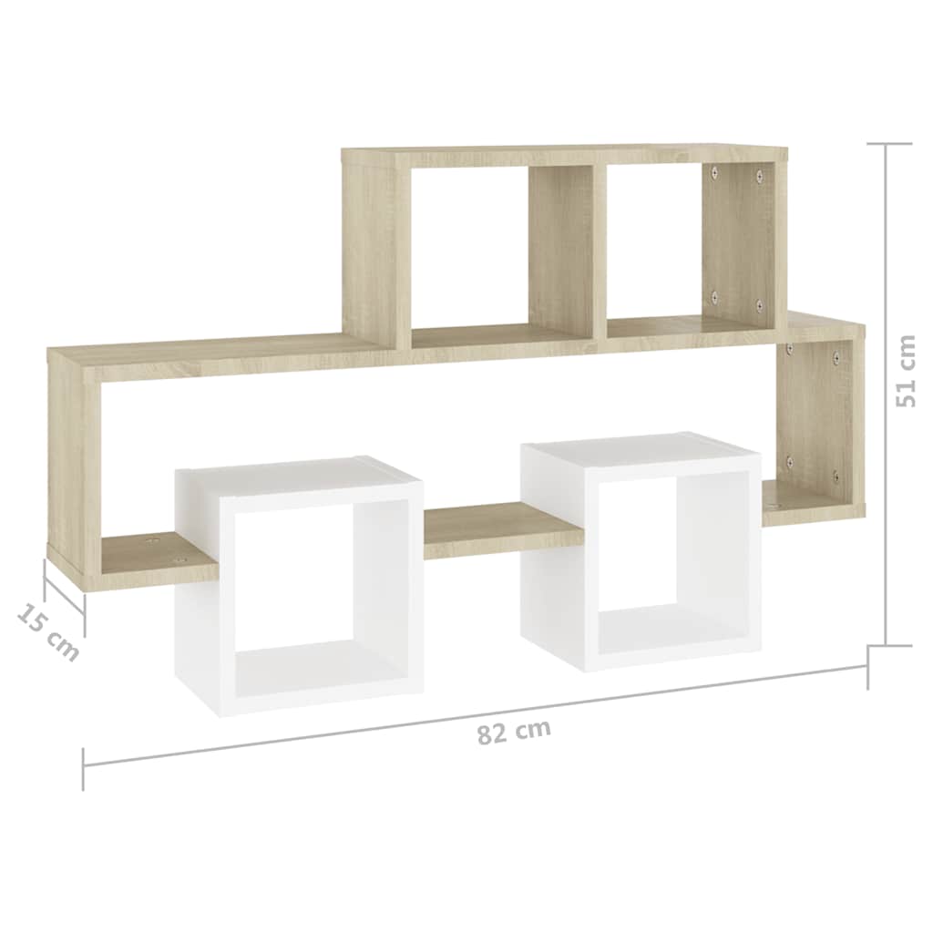 Wandregal Autoform Weiß Sonoma-Eiche 82x15x51cm Holzwerkstoff