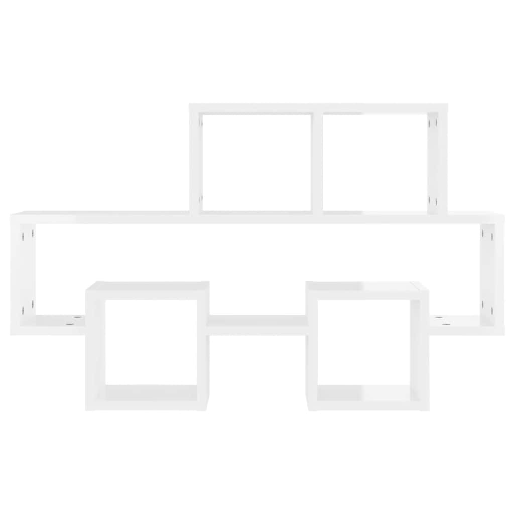 Wandregal in Autoform Hochglanz-Weiß 82x15x51 cm Holzwerkstoff