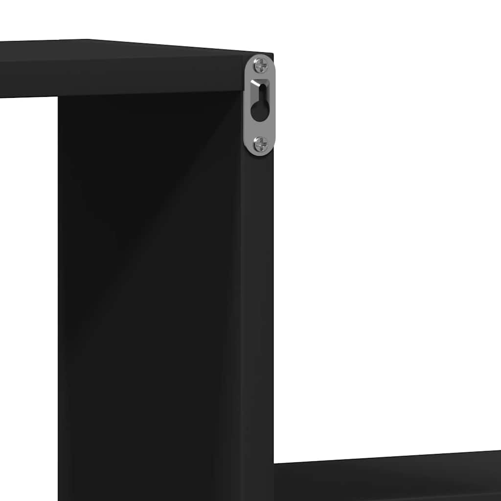 Wandregale 2 Stk. Schwarz 100x15x20 cm Holzwerkstoff