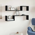 Wandregale 2 Stk. Schwarz 100x15x20 cm Holzwerkstoff