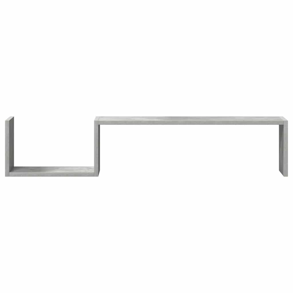 Wandregale 2 Stk. Betongrau 100x15x20 cm Holzwerkstoff