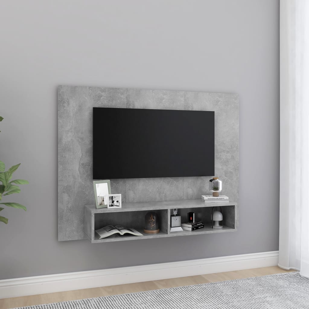 TV-Wandschrank Betongrau 120x23,5x90 cm Holzwerkstoff