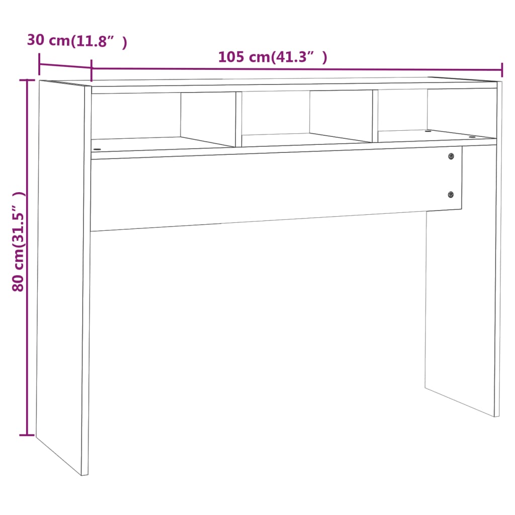 Konsolentisch Sonoma-Eiche 105x30x80 cm Holzwerkstoff