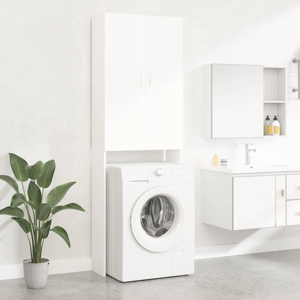 Waschmaschinenschrank Weiß 64x25,5x190 cm