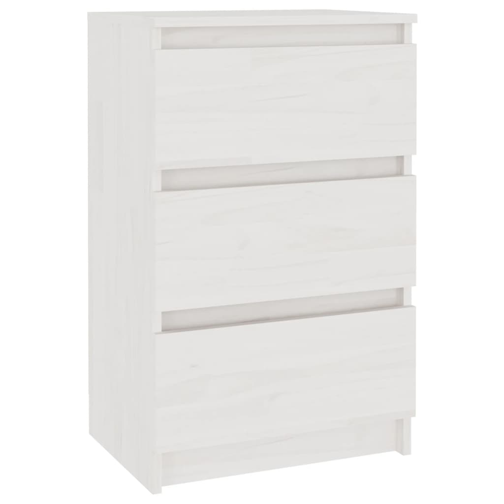 Nachtschrank Weiß 40x29,5x64 cm Massivholz Kiefer