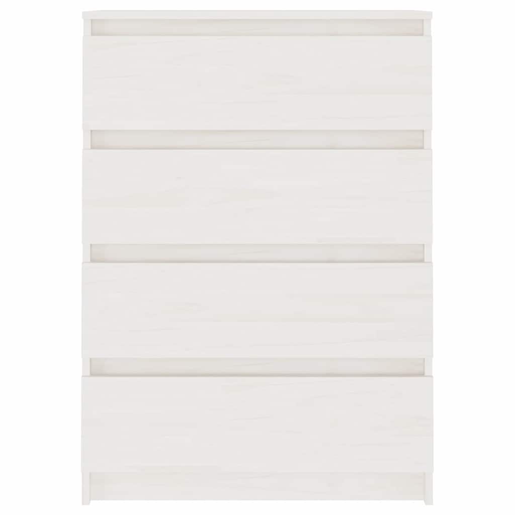 Beistellschrank Weiß 60x36x84 cm Massivholz Kiefer