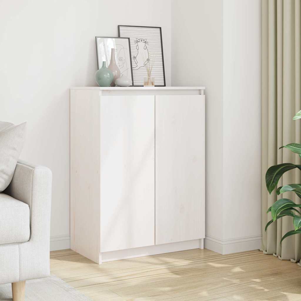 Sideboard Weiß 60x36x84 cm Massivholz Kiefer
