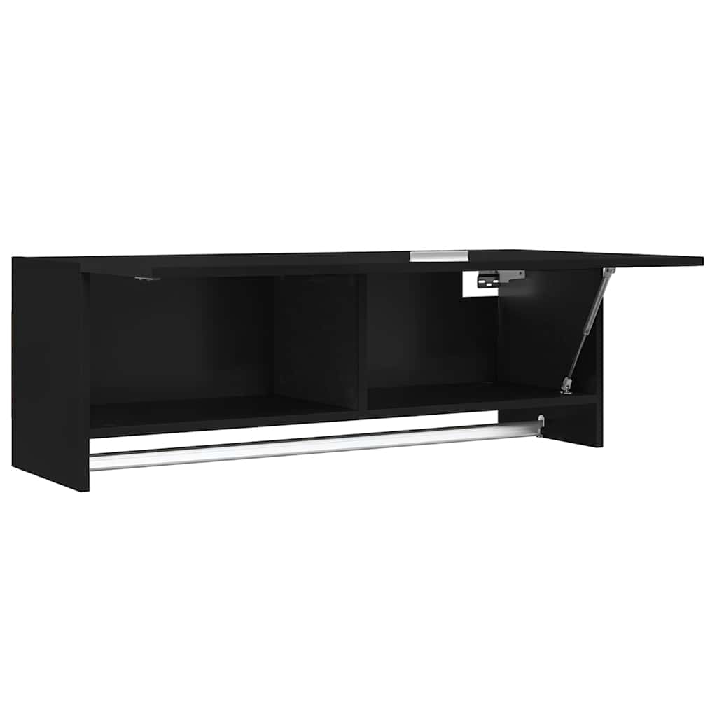 Kleiderschrank Schwarz 100x32,5x35 cm Holzwerkstoff