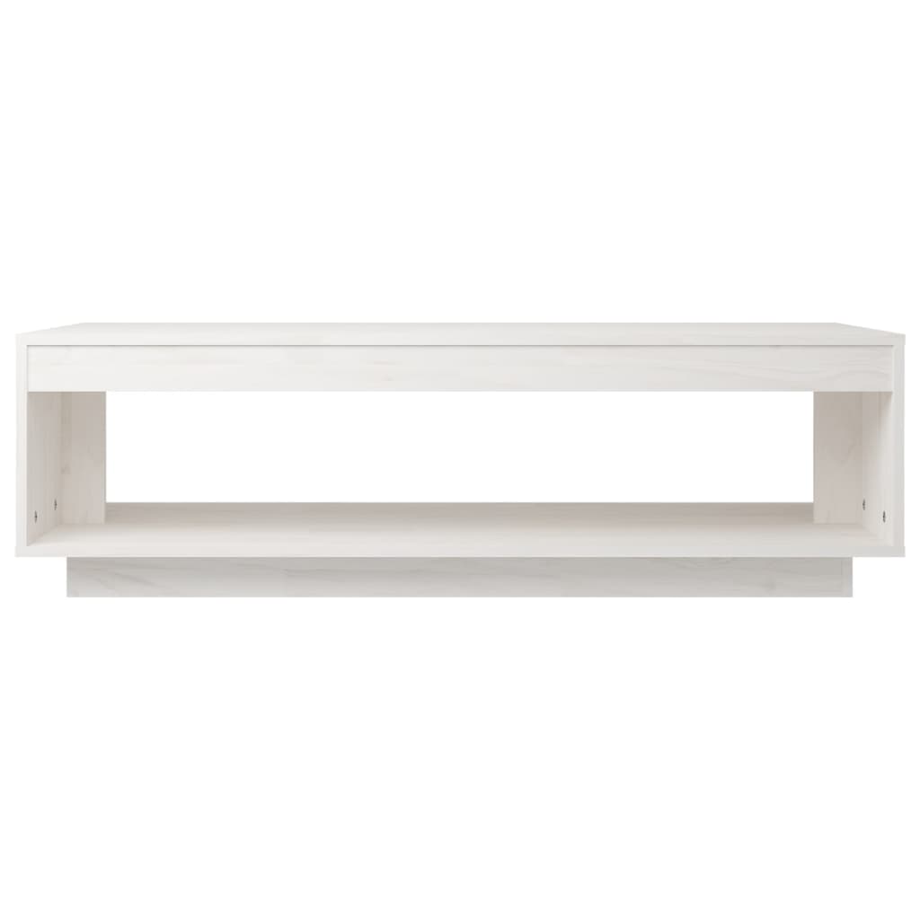 Couchtisch Weiß 110x50x33,5 cm Massivholz Kiefer