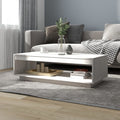 Couchtisch Weiß 110x50x33,5 cm Massivholz Kiefer