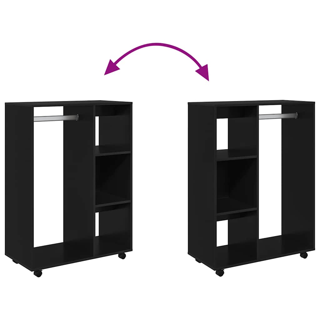 Kleiderschrank Schwarz 80x40x110 cm Holzwerkstoff