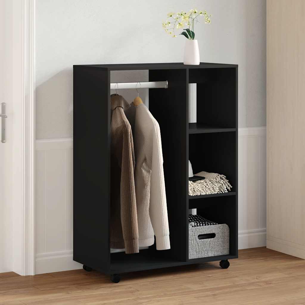 Kleiderschrank Schwarz 80x40x110 cm Holzwerkstoff