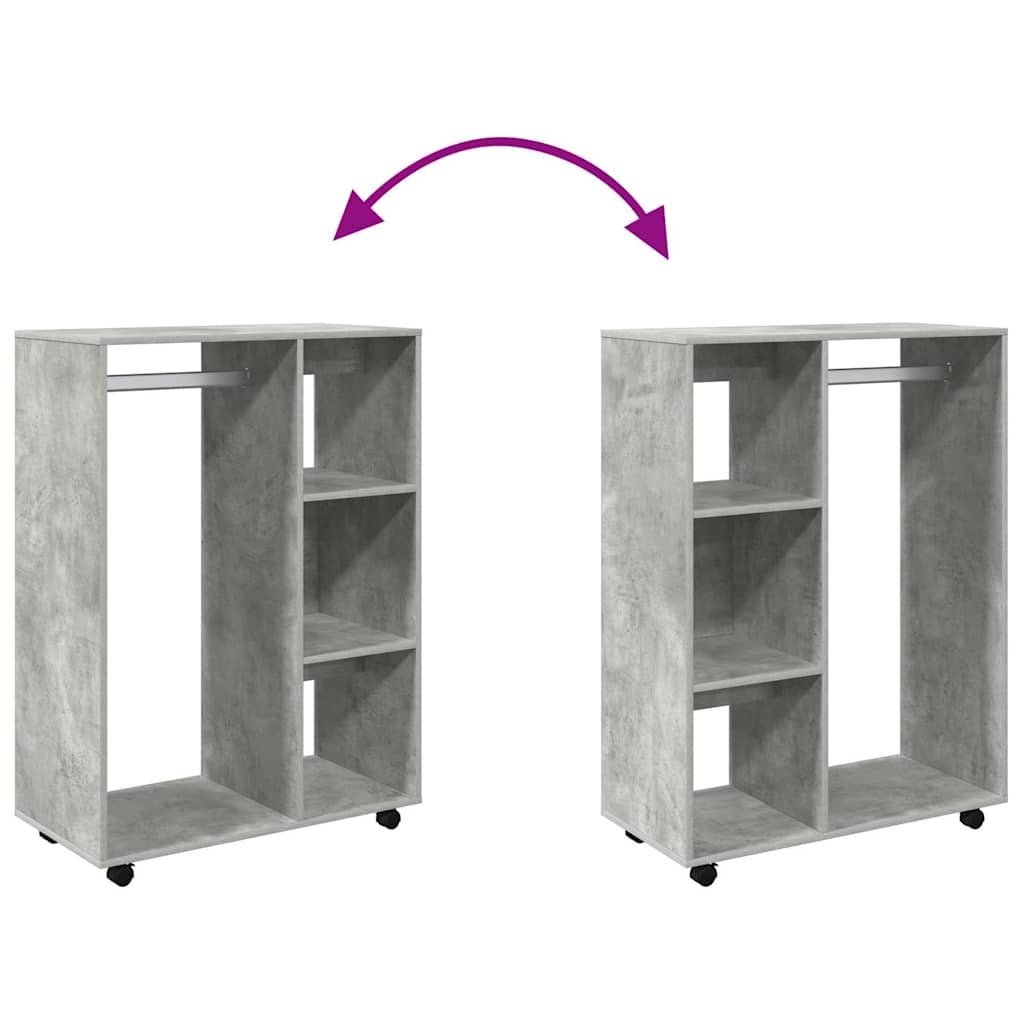 Kleiderschrank Betongrau 80x40x110 cm Holzwerkstoff