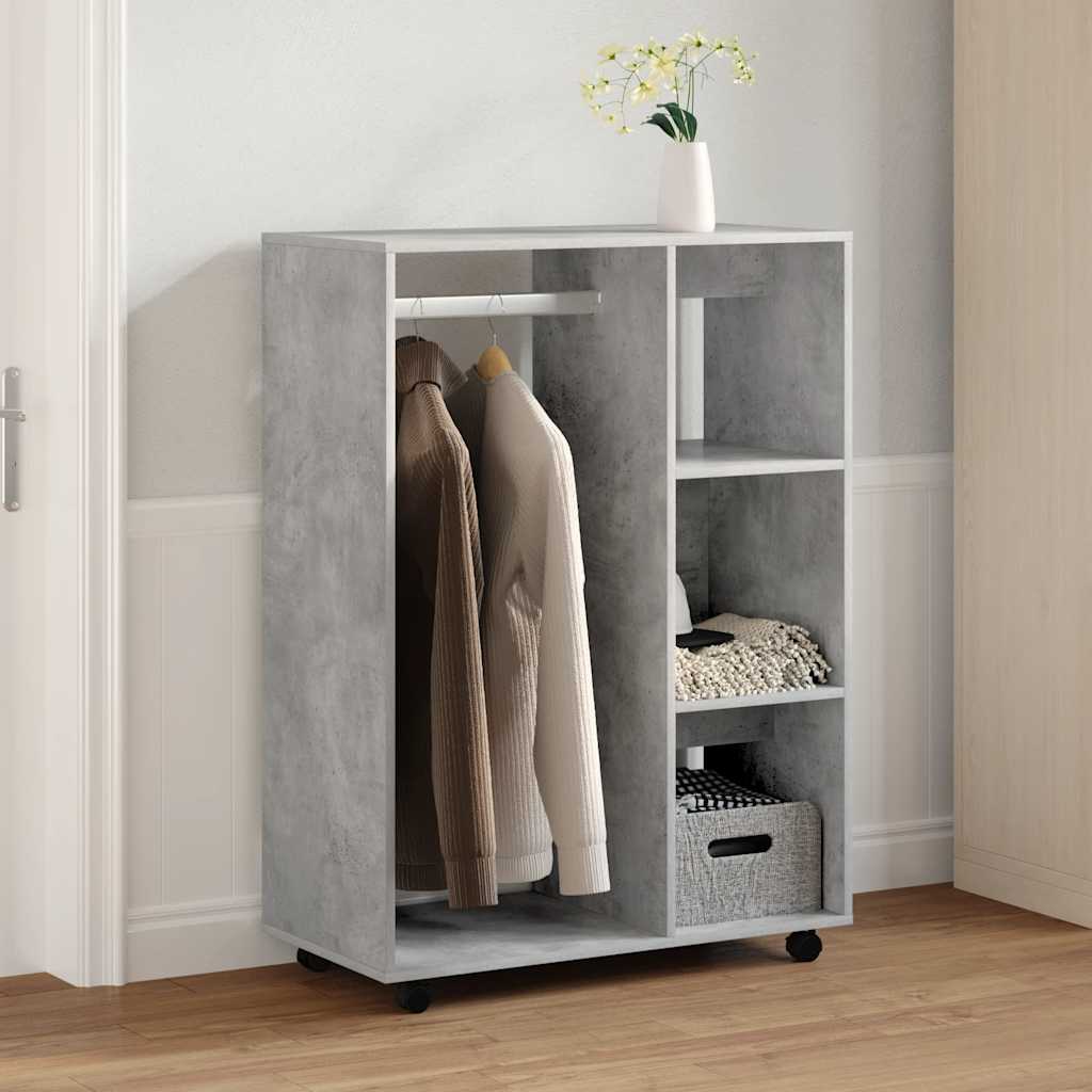 Kleiderschrank Betongrau 80x40x110 cm Holzwerkstoff