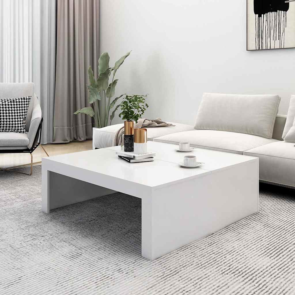 Couchtisch Weiß 100x100x35 cm Holzwerkstoff