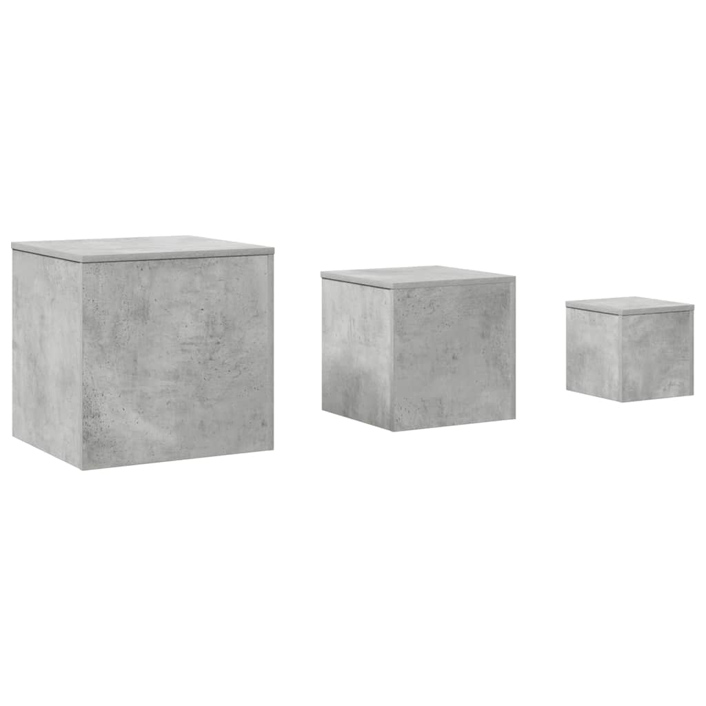 Beistelltische 3-tlg. Betongrau Holzwerkstoff