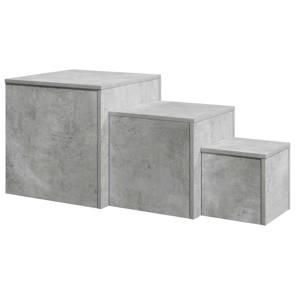 Beistelltische 3-tlg. Betongrau Holzwerkstoff