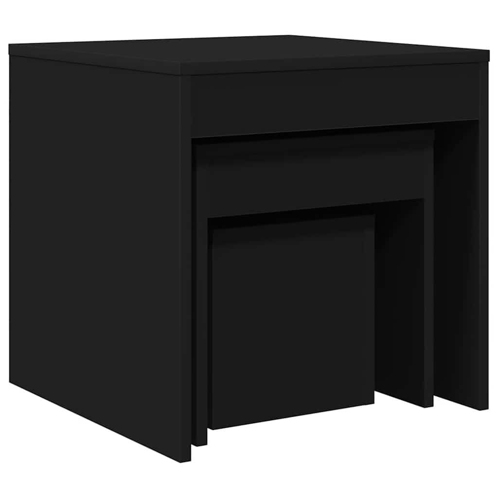 Satztische 3-tlg. Schwarz Holzwerkstoff