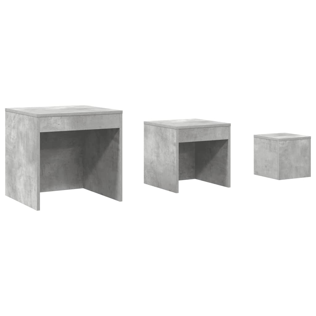 Satztische 3-tlg. Betongrau Holzwerkstoff