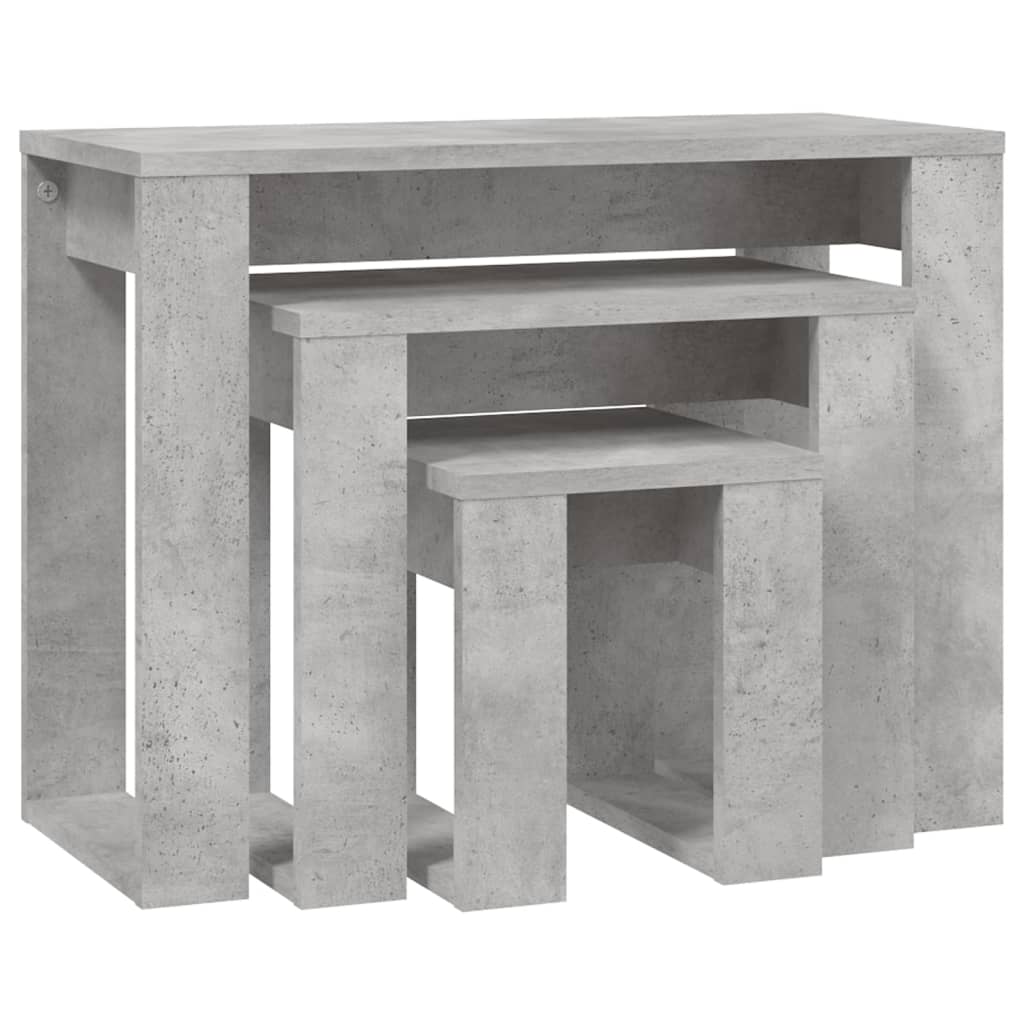 Satztische 3-tlg. Betongrau Holzwerkstoff