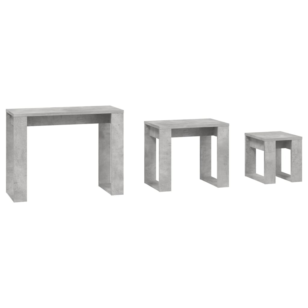 Satztische 3-tlg. Betongrau Holzwerkstoff