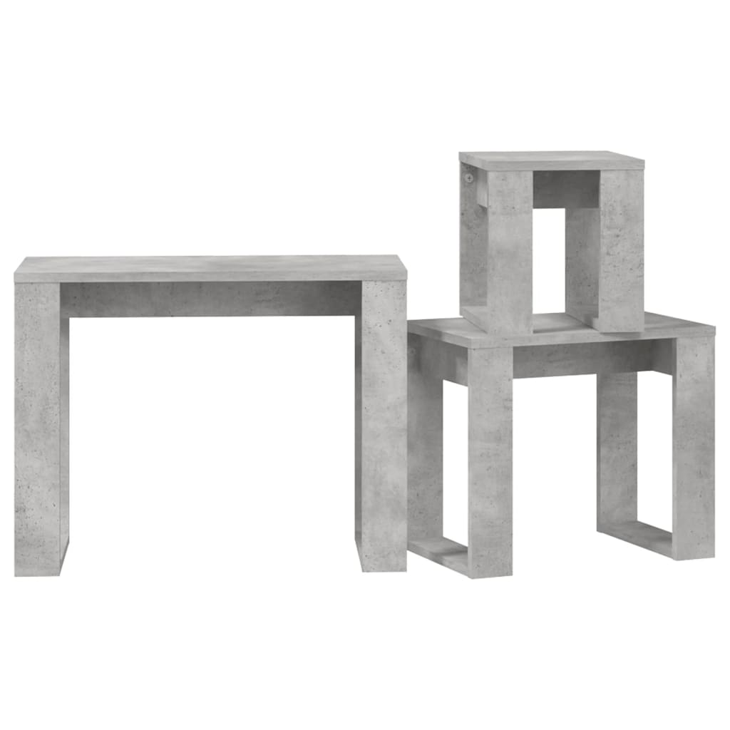 Satztische 3-tlg. Betongrau Holzwerkstoff