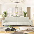 Schlafsofa 2-Sitzer mit 2 Kissen Creme Samt