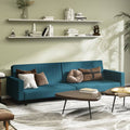 Schlafsofa 2-Sitzer Blau Samt