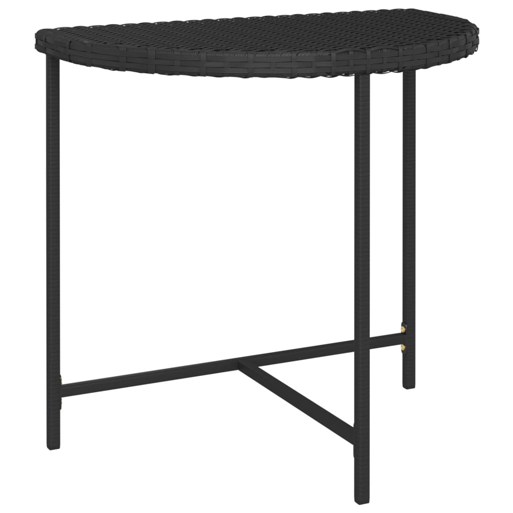 Gartentisch Schwarz 80x50x75 cm Poly Rattan
