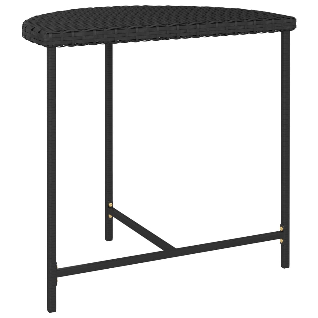 Gartentisch Schwarz 80x50x75 cm Poly Rattan