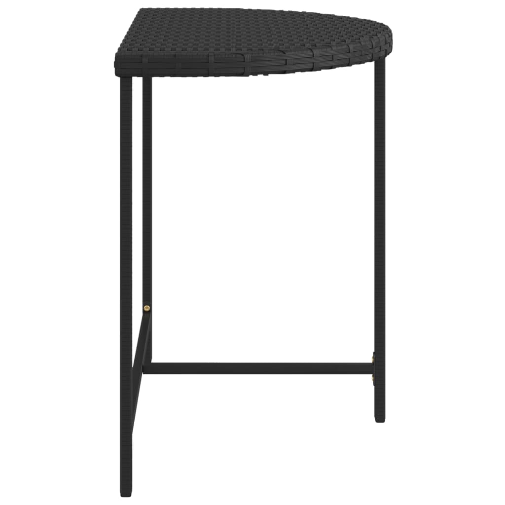 Gartentisch Schwarz 80x50x75 cm Poly Rattan