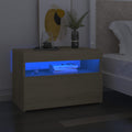 Nachttische mit LED-Leuchten 2 Stk. Sonoma-Eiche 60x35x40 cm