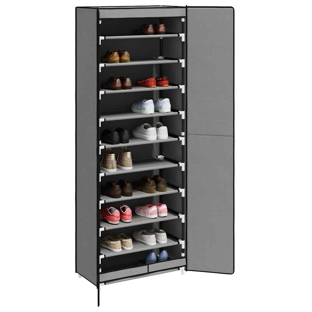 Schuhschrank Grau 60x30x166 cm Stoff