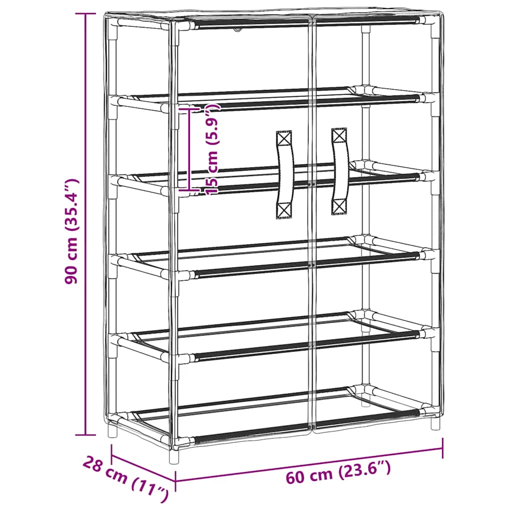 Schuhschrank Grau 60x28x90 cm Stoff