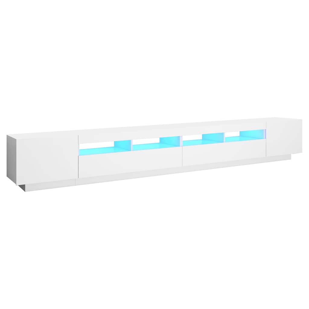 TV-Schrank mit LED-Leuchten Weiß 300x35x40 cm