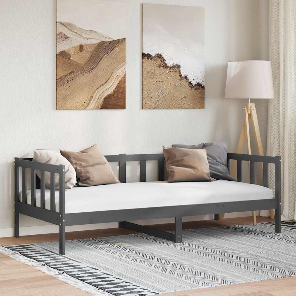 Tagesbett Grau Massivholz Kiefer 90x200 cm