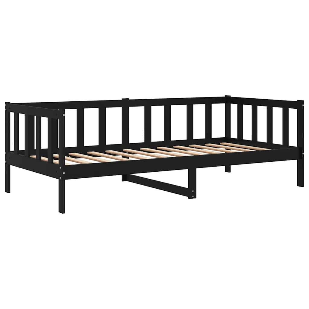 Tagesbett Schwarz Massivholz Kiefer 90x200 cm