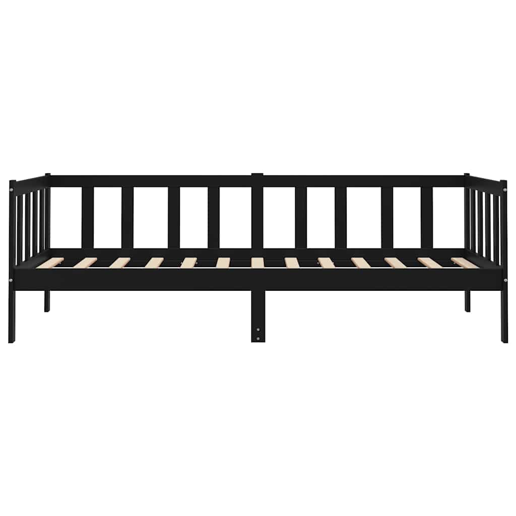 Tagesbett Schwarz Massivholz Kiefer 90x200 cm