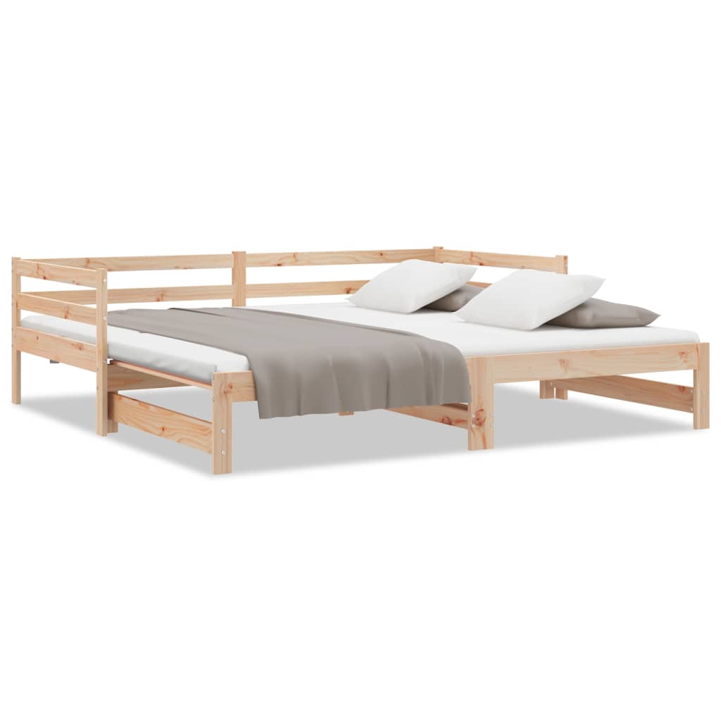 Tagesbett Ausziehbar Massivholz Kiefer 2x(90x200) cm