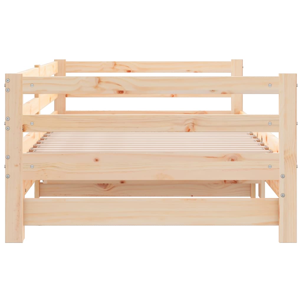 Tagesbett Ausziehbar Massivholz Kiefer 2x(90x200) cm