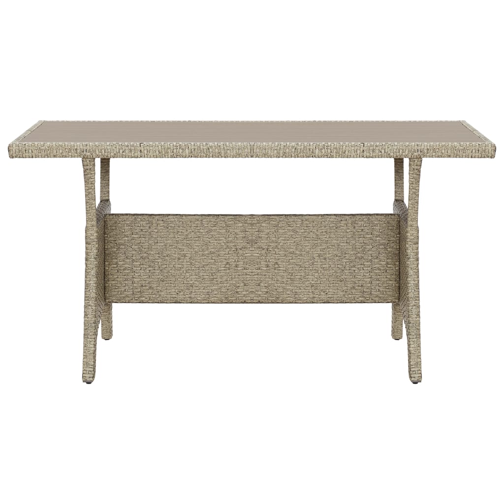 Gartentisch Grau 120x70x66 cm Poly Rattan