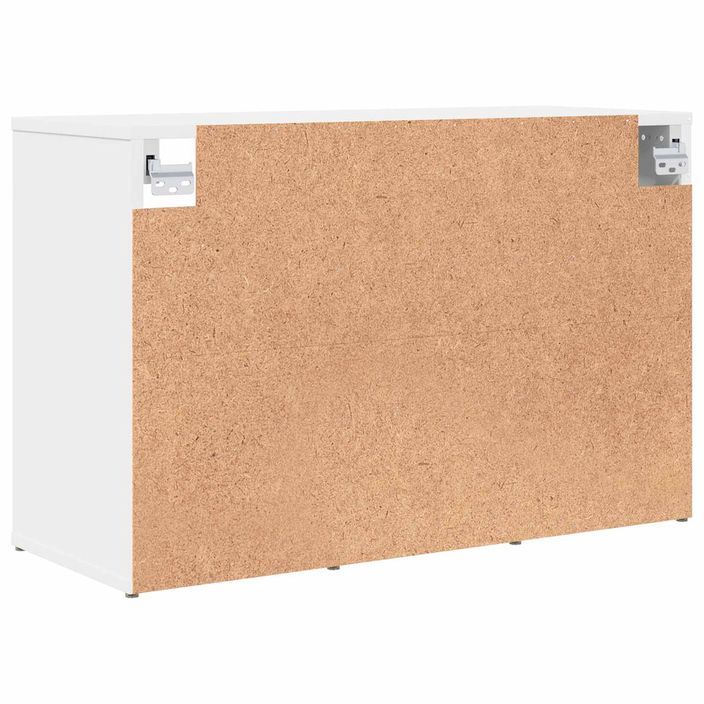 Schuhschrank mit Regal Weiß 77,5 x 30 x 51 cm Holzwerkstoff