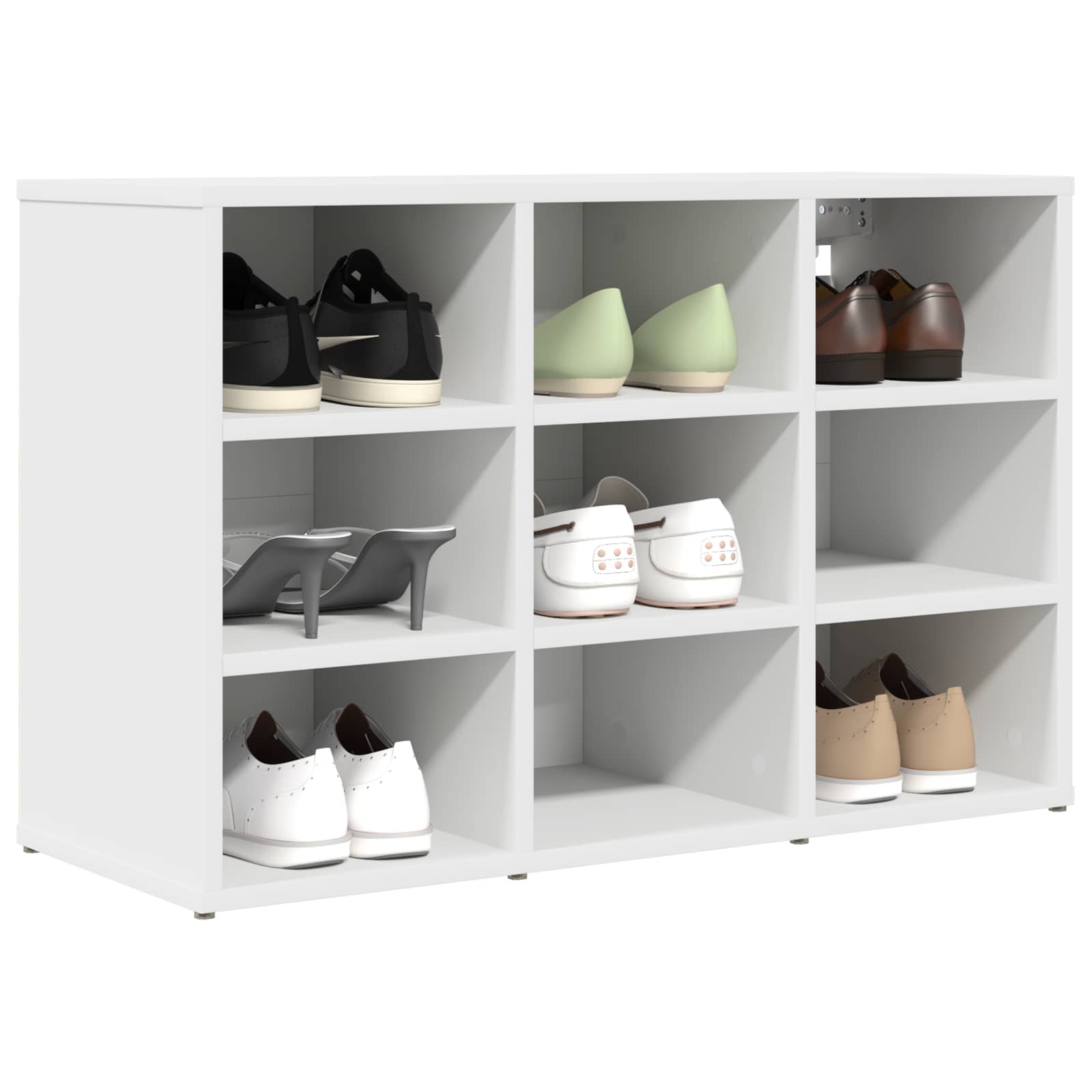Schuhschrank mit Regal Weiß 77,5 x 30 x 51 cm Holzwerkstoff