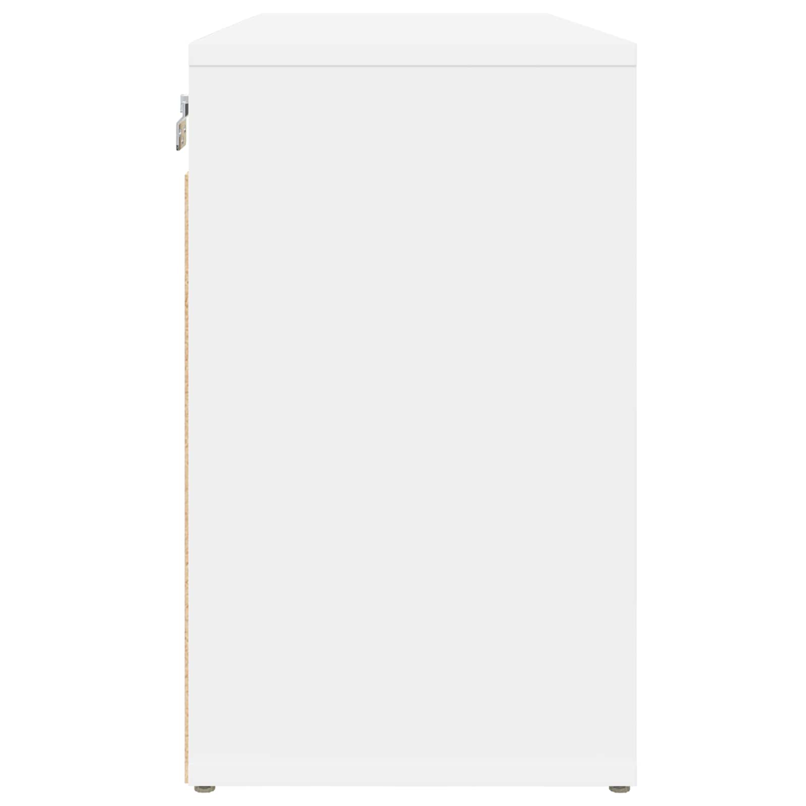 Schuhschrank mit Regal Weiß 77,5 x 30 x 51 cm Holzwerkstoff