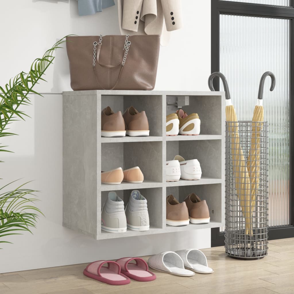 Schuhregal Betongrau 52,5x30x50 cm