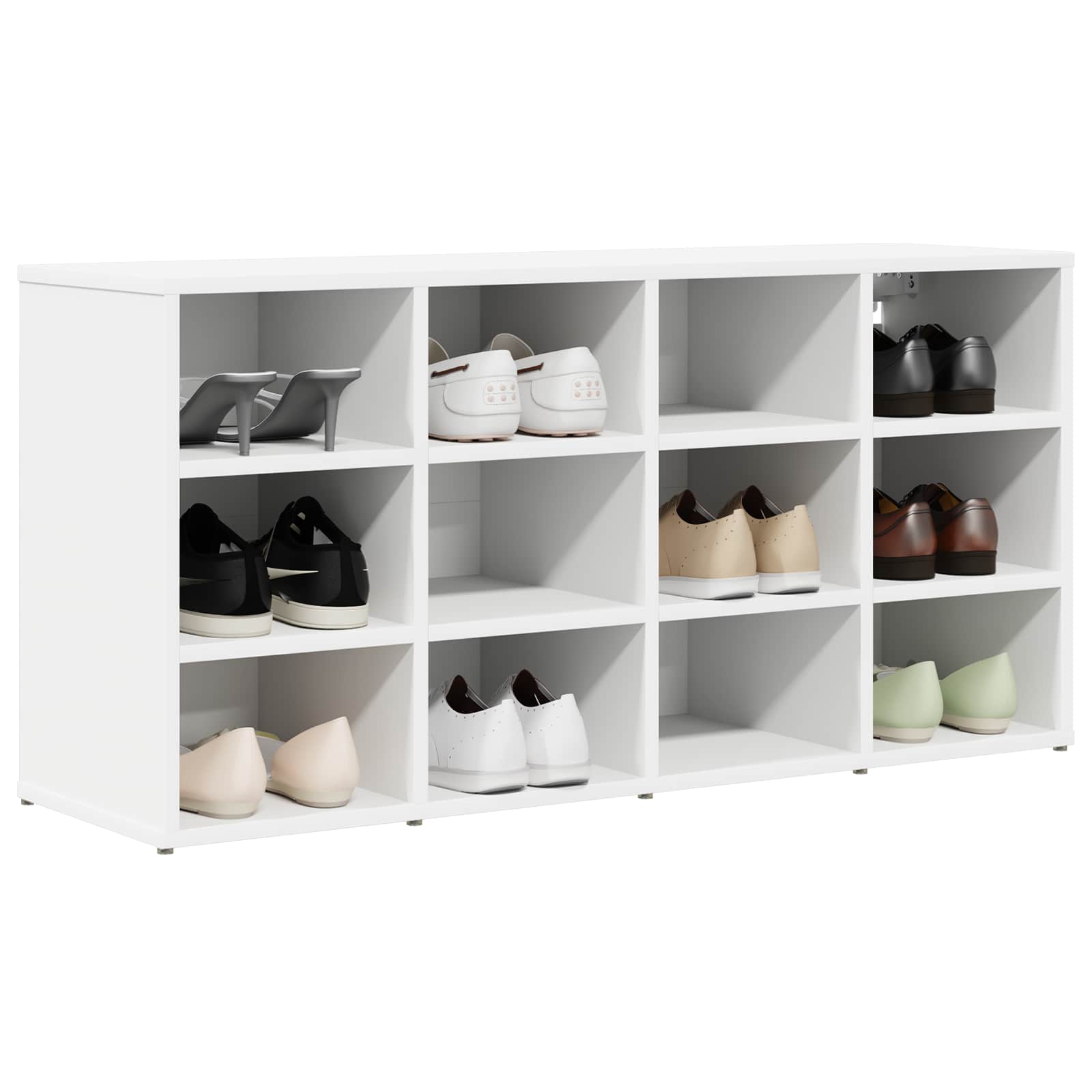 Schuhschrank mit Regal Weiß 103 x 30 x 51 cm Holzwerkstoff