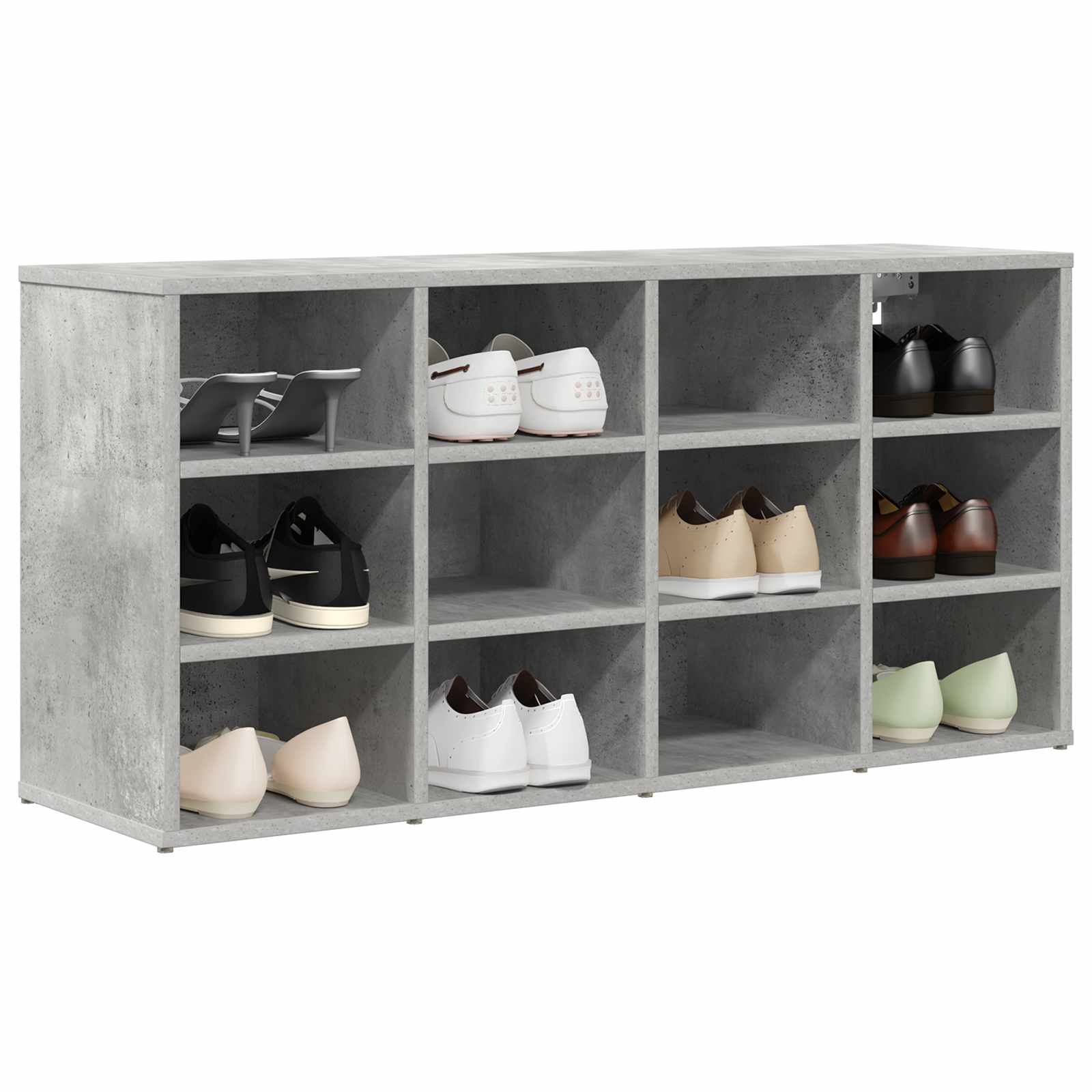 Schuhschrank mit Regal Betongrau 103 x 30 x 51 cm Holzwerkstoff
