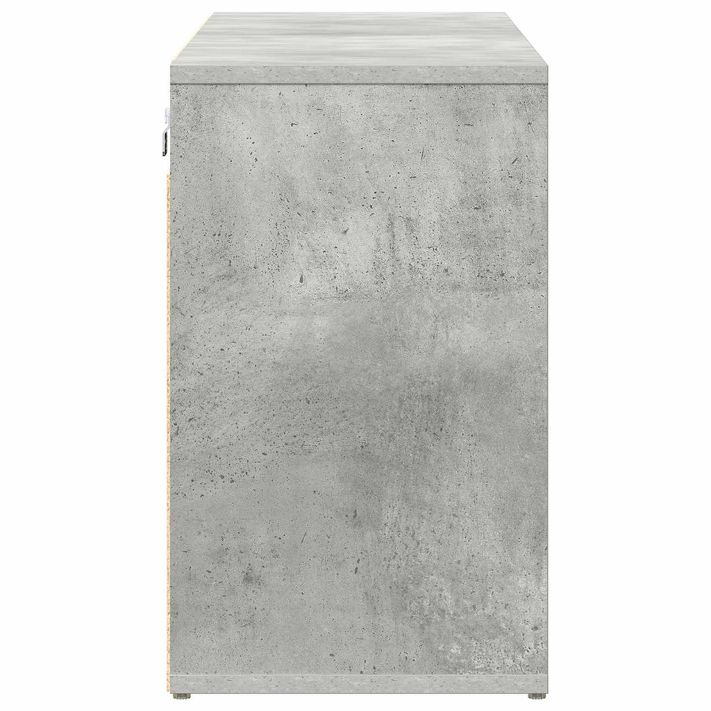 Schuhschrank mit Regal Betongrau 103 x 30 x 51 cm Holzwerkstoff
