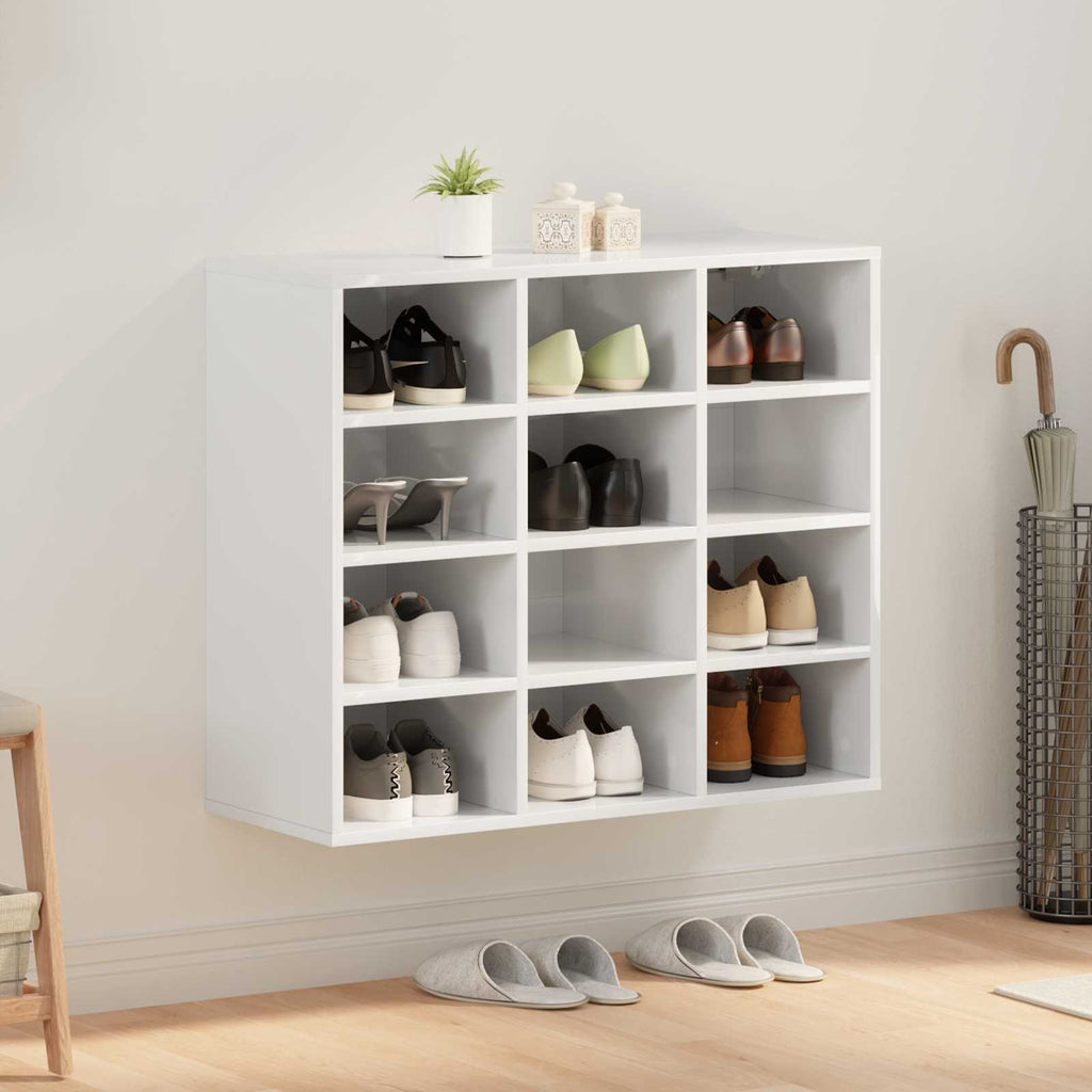 Schuhschrank mit Regal Weiß 77,5 x 30 x 67 cm Holzwerkstoff